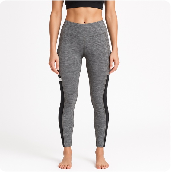 PINK VICTORIA’S SECRET Ultimate Leggings Space Dye Grey Black Panels Size XS - Picture 1 of 13